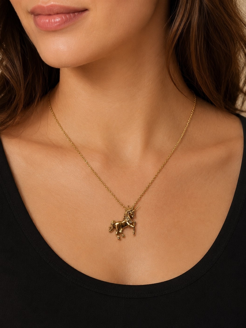 Avon Gold Unicorn Pendant Necklace